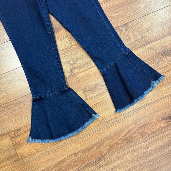 Hilary MacMillan Dark Wash Flounce Hem Jeans - Picture 2 of 5